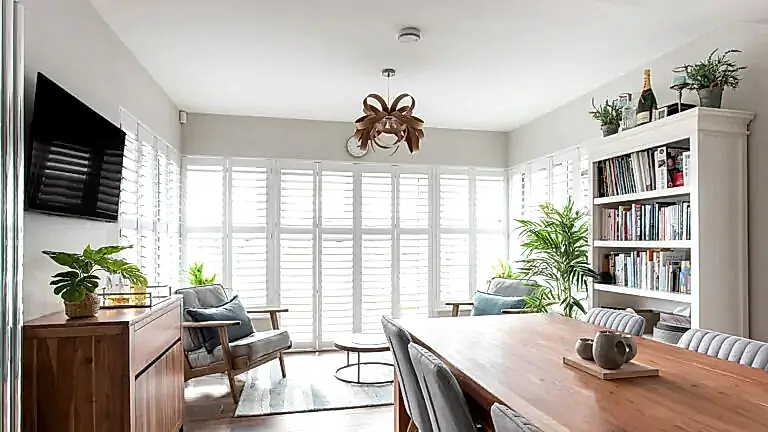 beautiful white plantation shutters Northern Ireland seaview