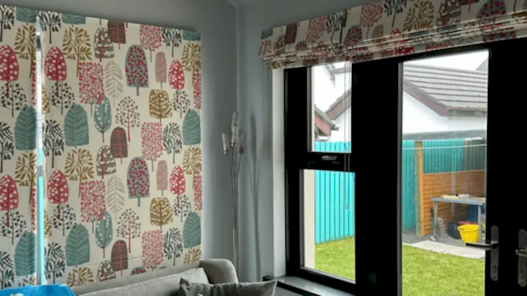 colourful outside recess blinds living room northern ireland roman blinds